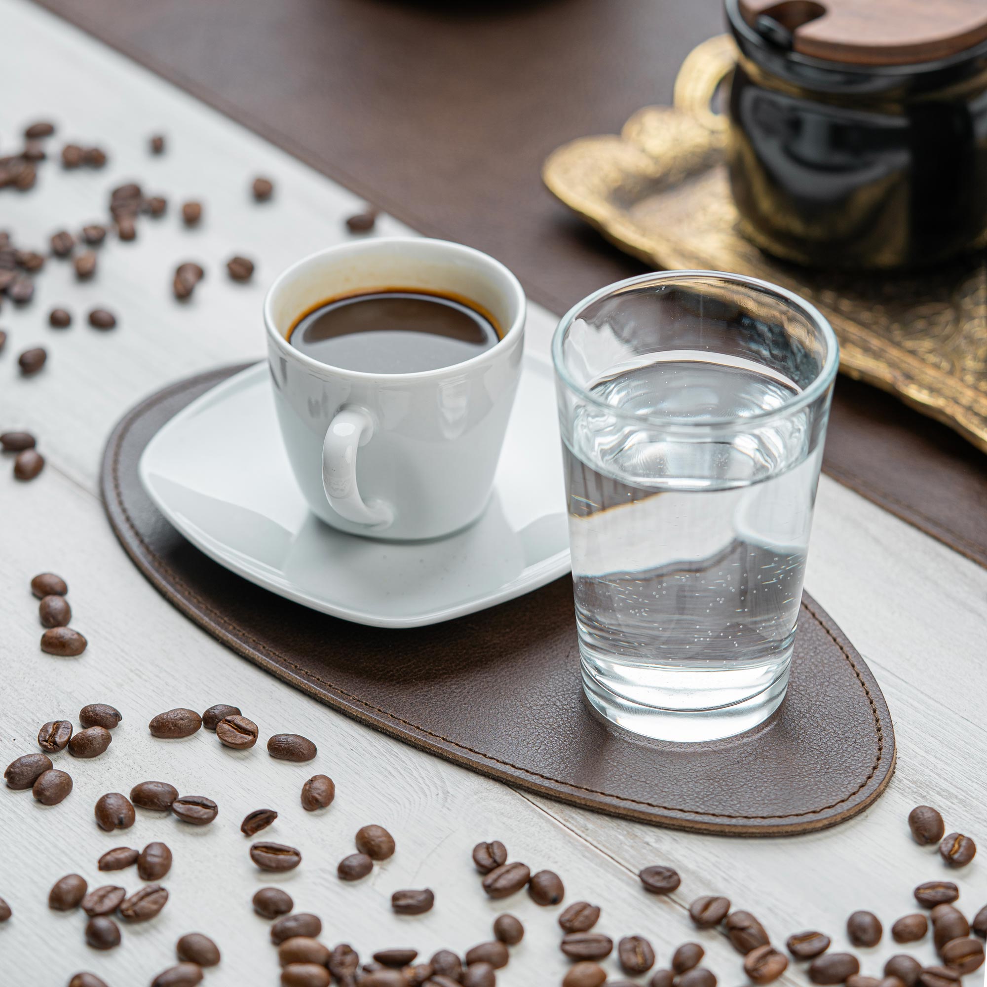 Kaffee Untersetzer aus Leder