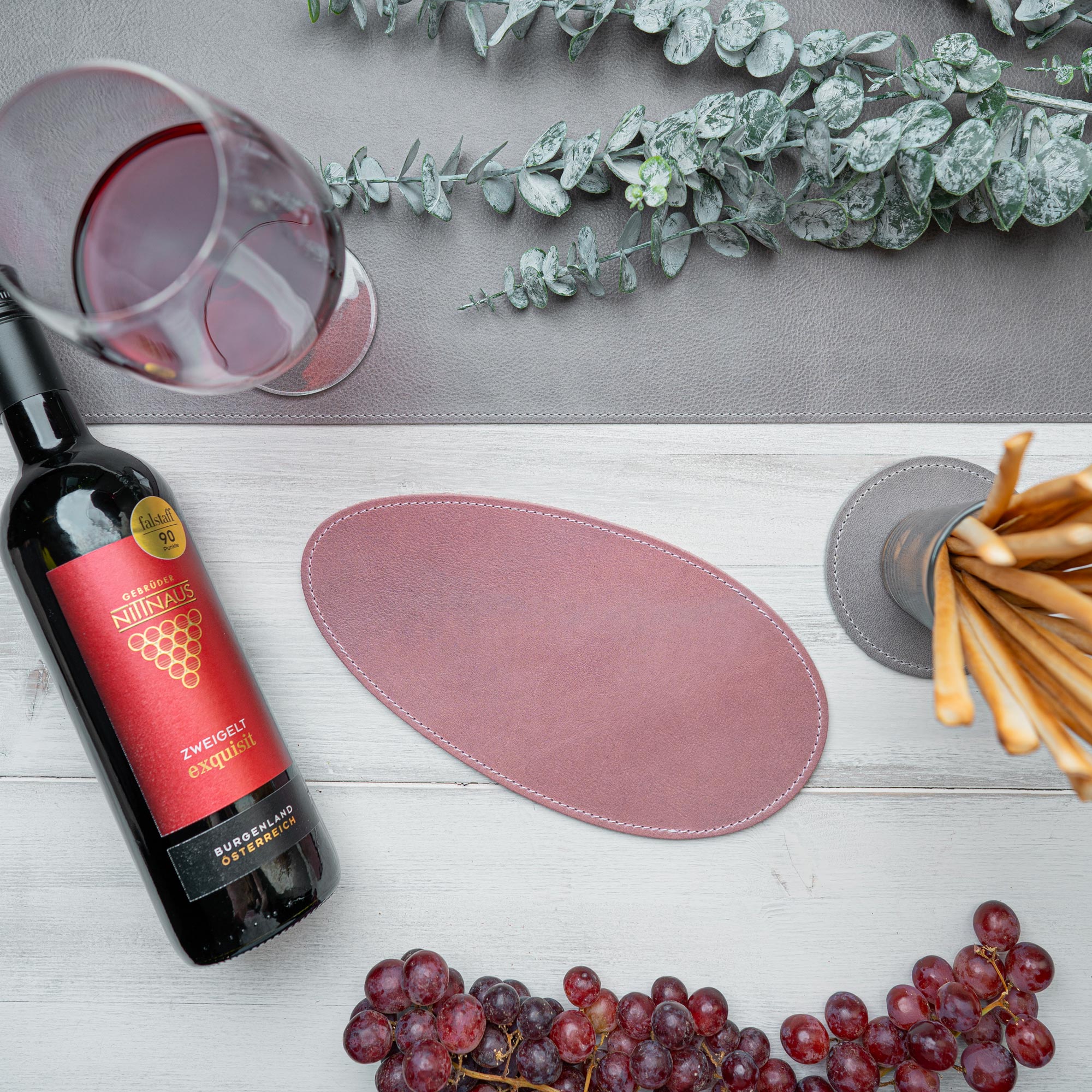 Dessous de verre en cuir 'Large'