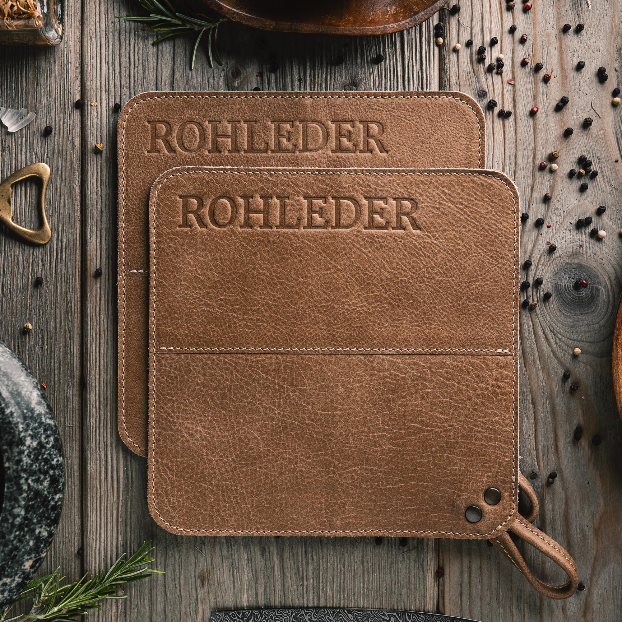 2 x Leather Potholders