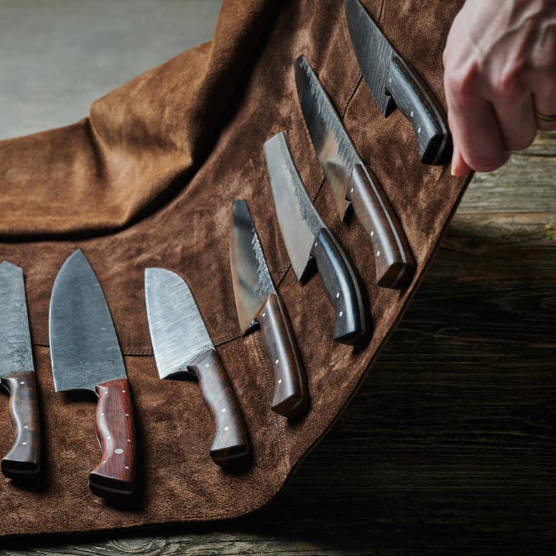 Leder Messertasche magnetisch