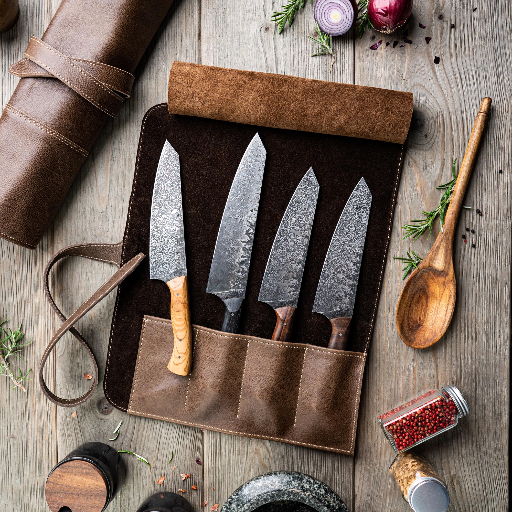Kochmesser Tasche Leder