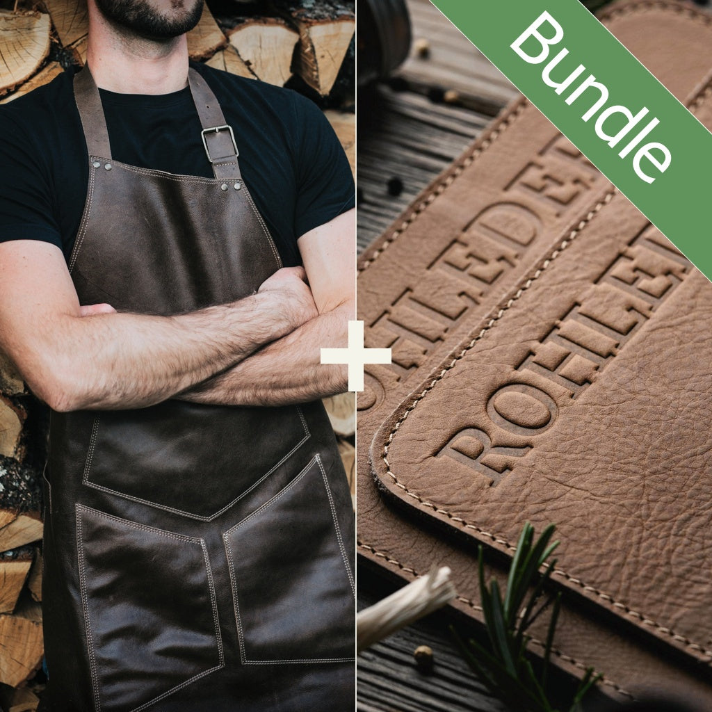 Set de cuisine - 1 tablier de cuisine + 2x maniques