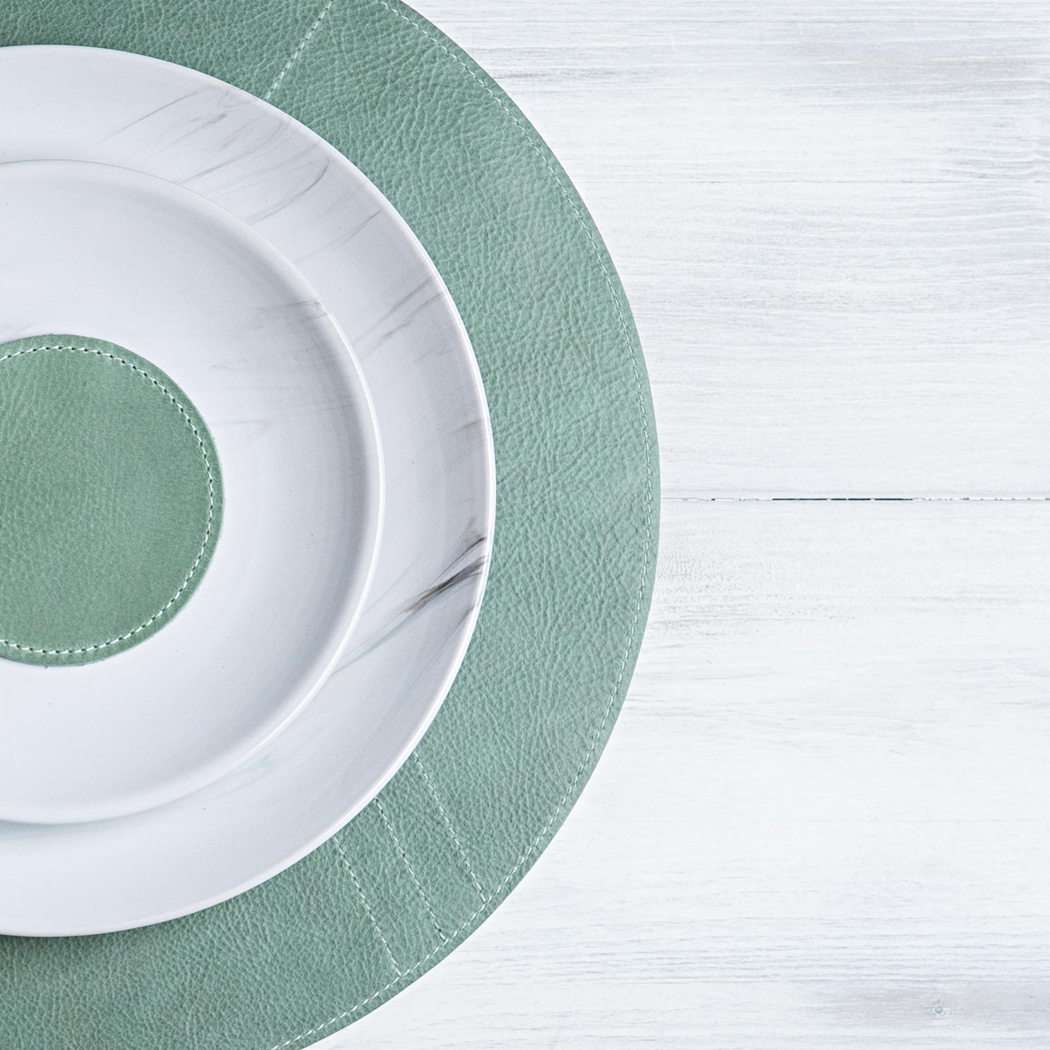 Set de table en cuir 'Rond'