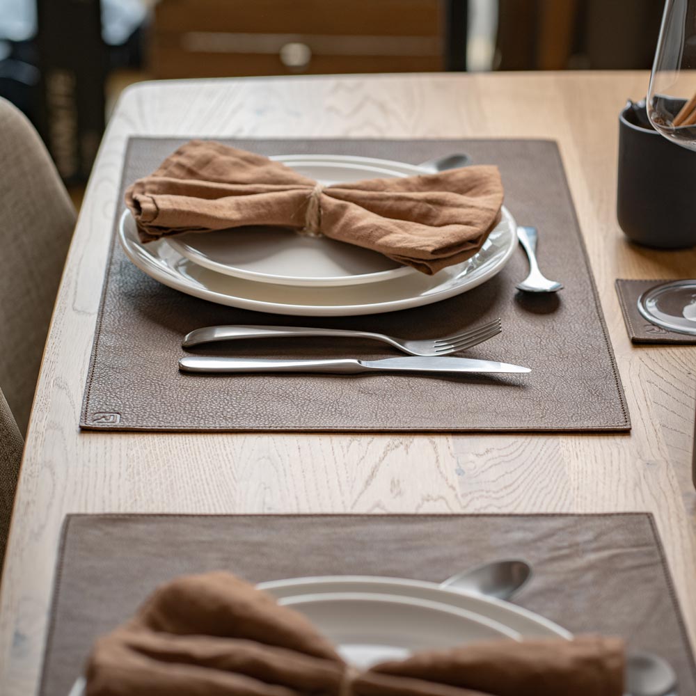 Set de table en cuir 'Rectangulaire'