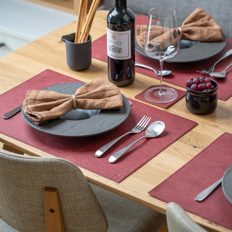 Set de table en cuir 'Rectangulaire'