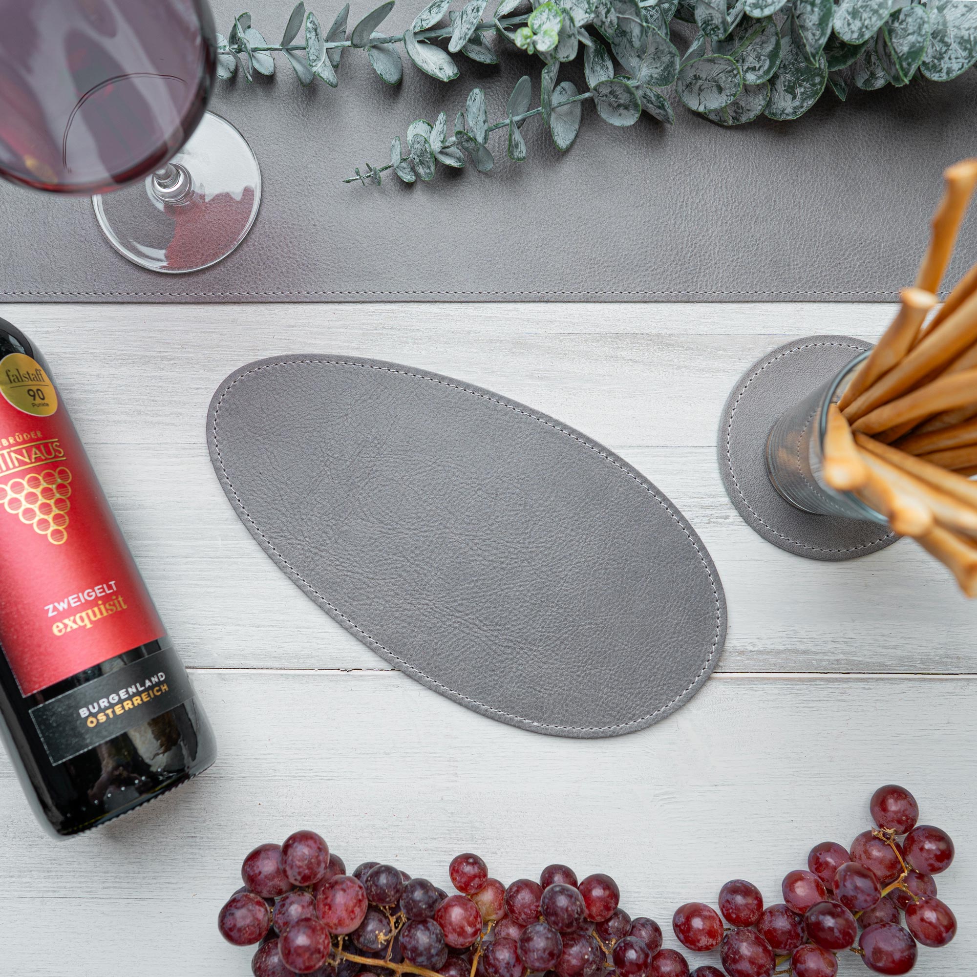 Dessous de verre en cuir 'Large'