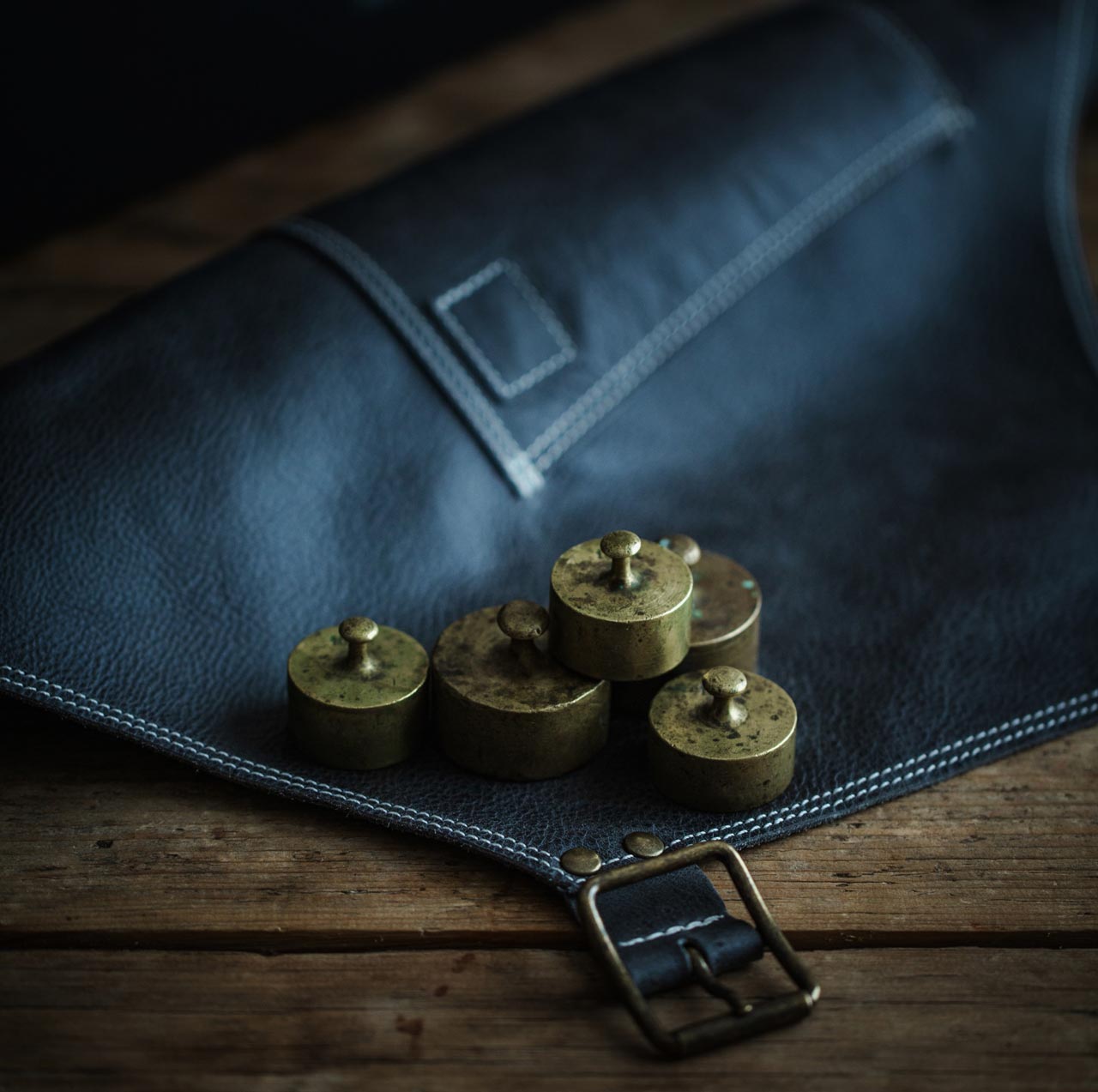 Tablier de cuisine en cuir 'Nero'