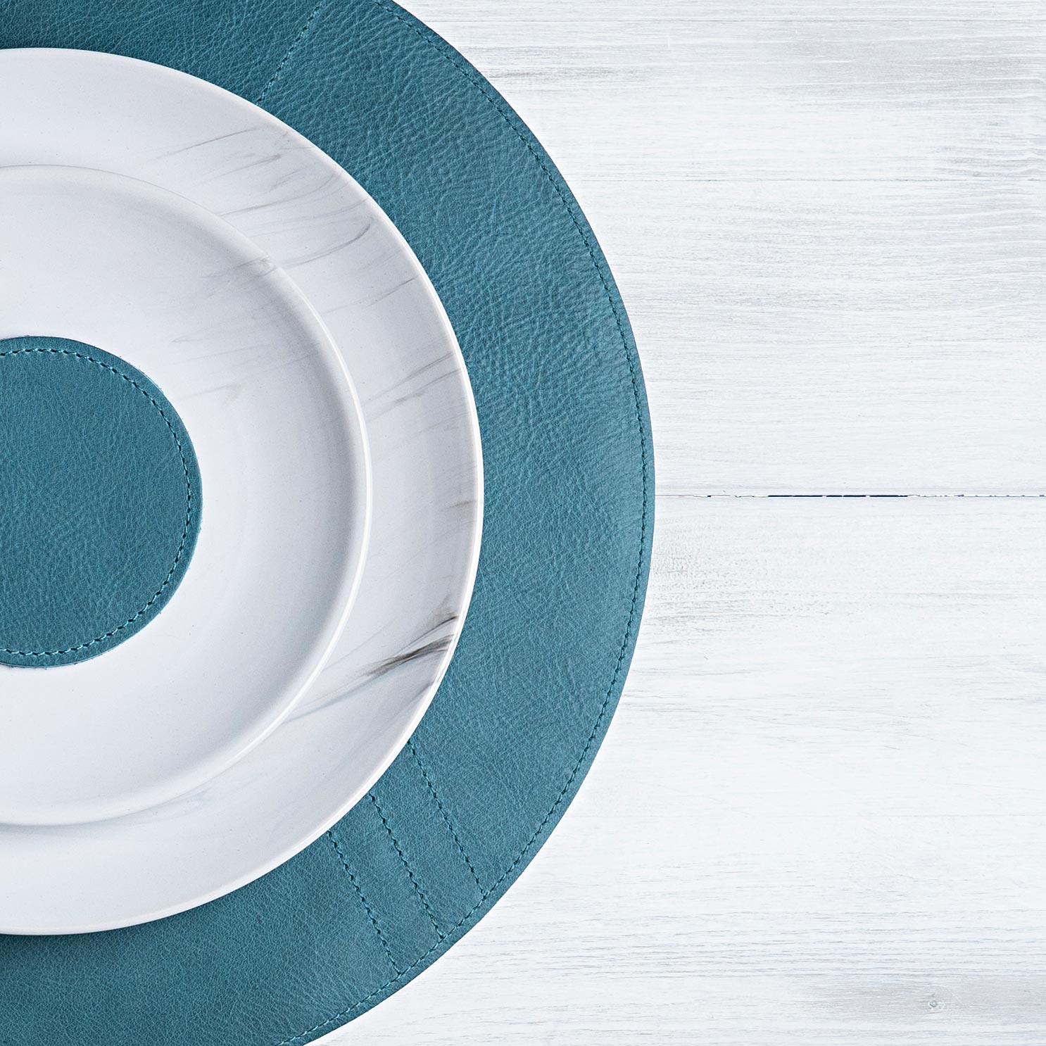 Set de table en cuir 'Rond'