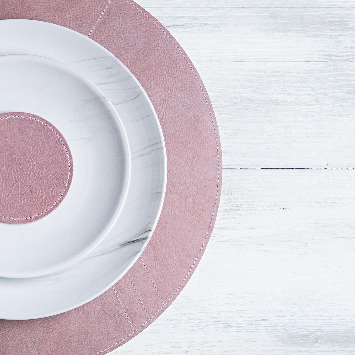 Set de table en cuir 'Rond'