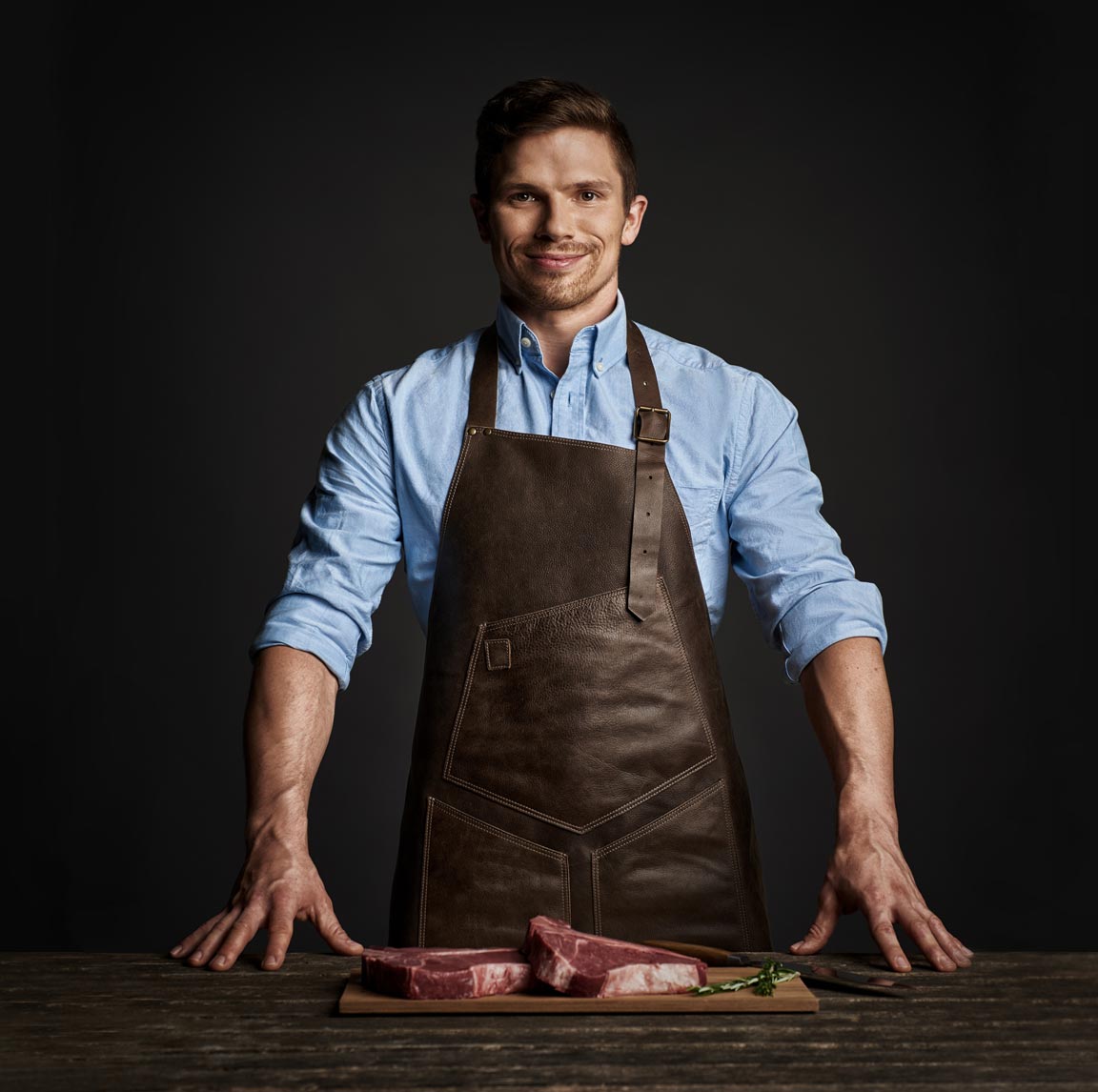 Grillschürze Leder Herren 